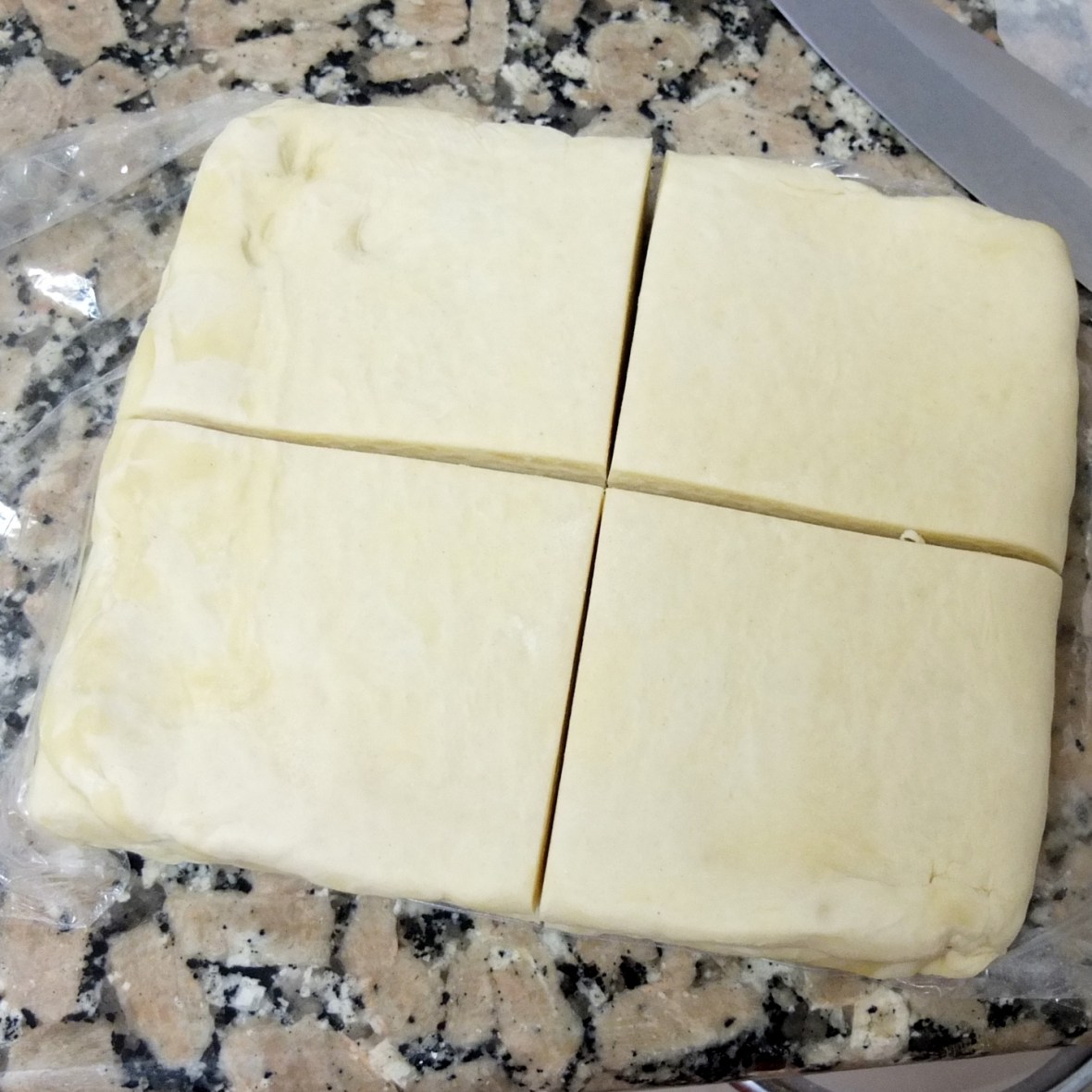 Inverted or inverse puff pastry