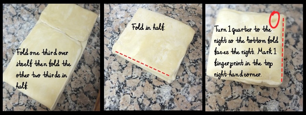First double turn - inverted puff pastry