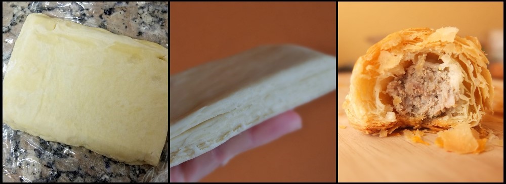 Inverted or inverse puff pastry