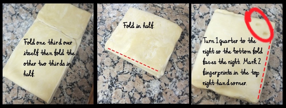 Second double turn - inverted puff pastry