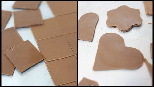 Chocolate shapes with tempered chocolate