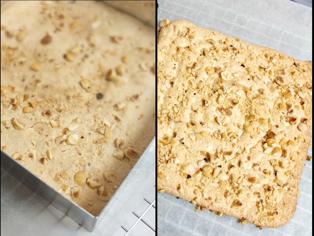 Dacquoise for dreamy chocolate hazelnut mini cakes