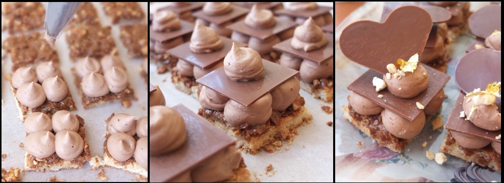 Dreamy chocolate hazelnut mini cakes - assembly 2