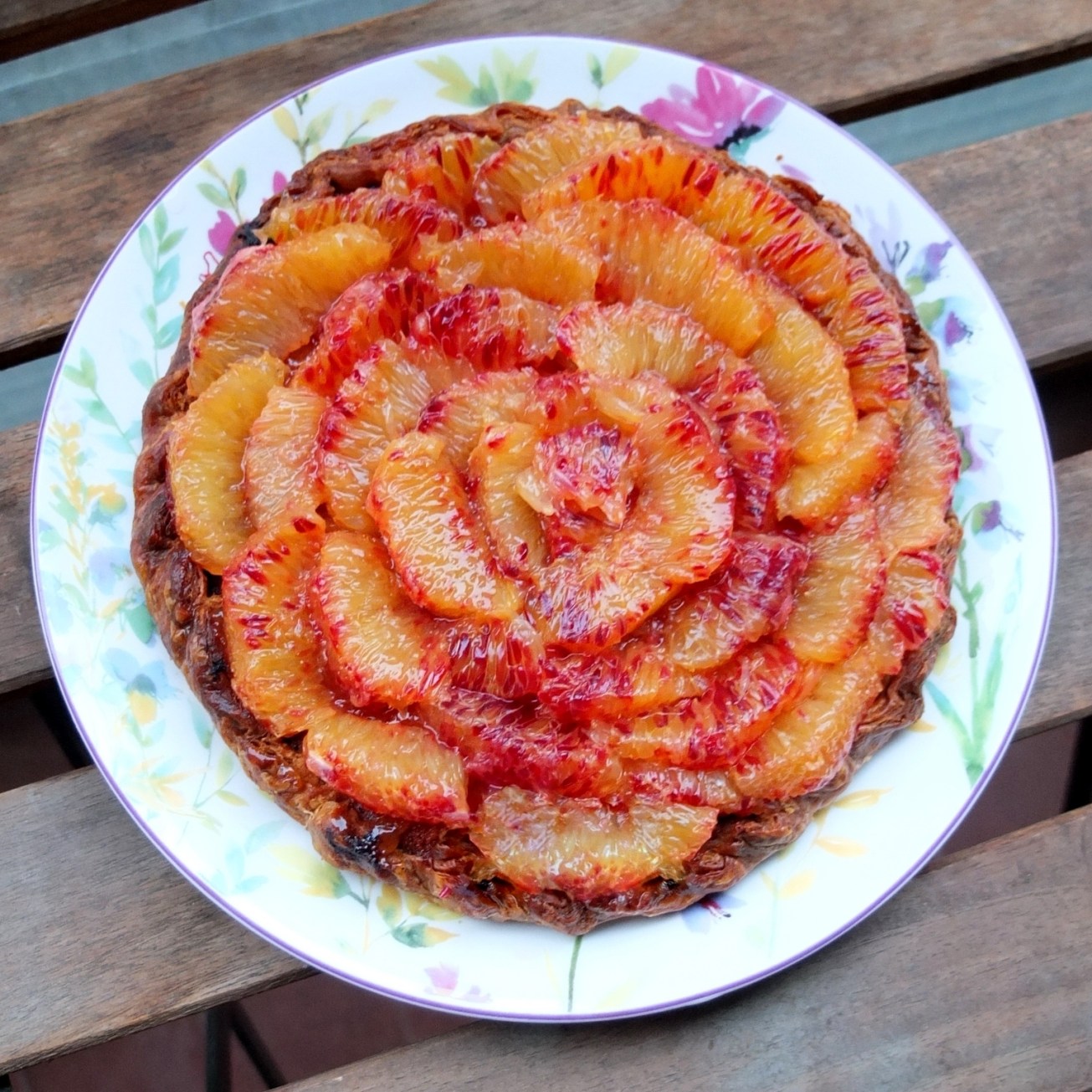 Easy blood orange frangipane tart