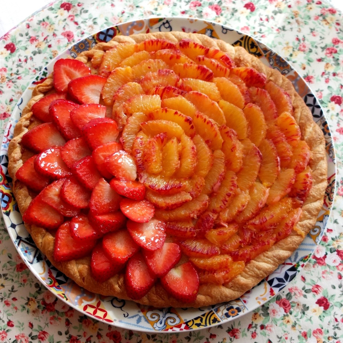 Easy blood orange frangipane tart