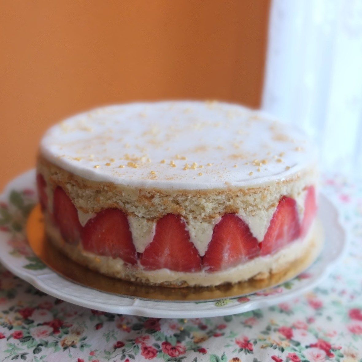 Healthier Fraisier (strawberry cake)