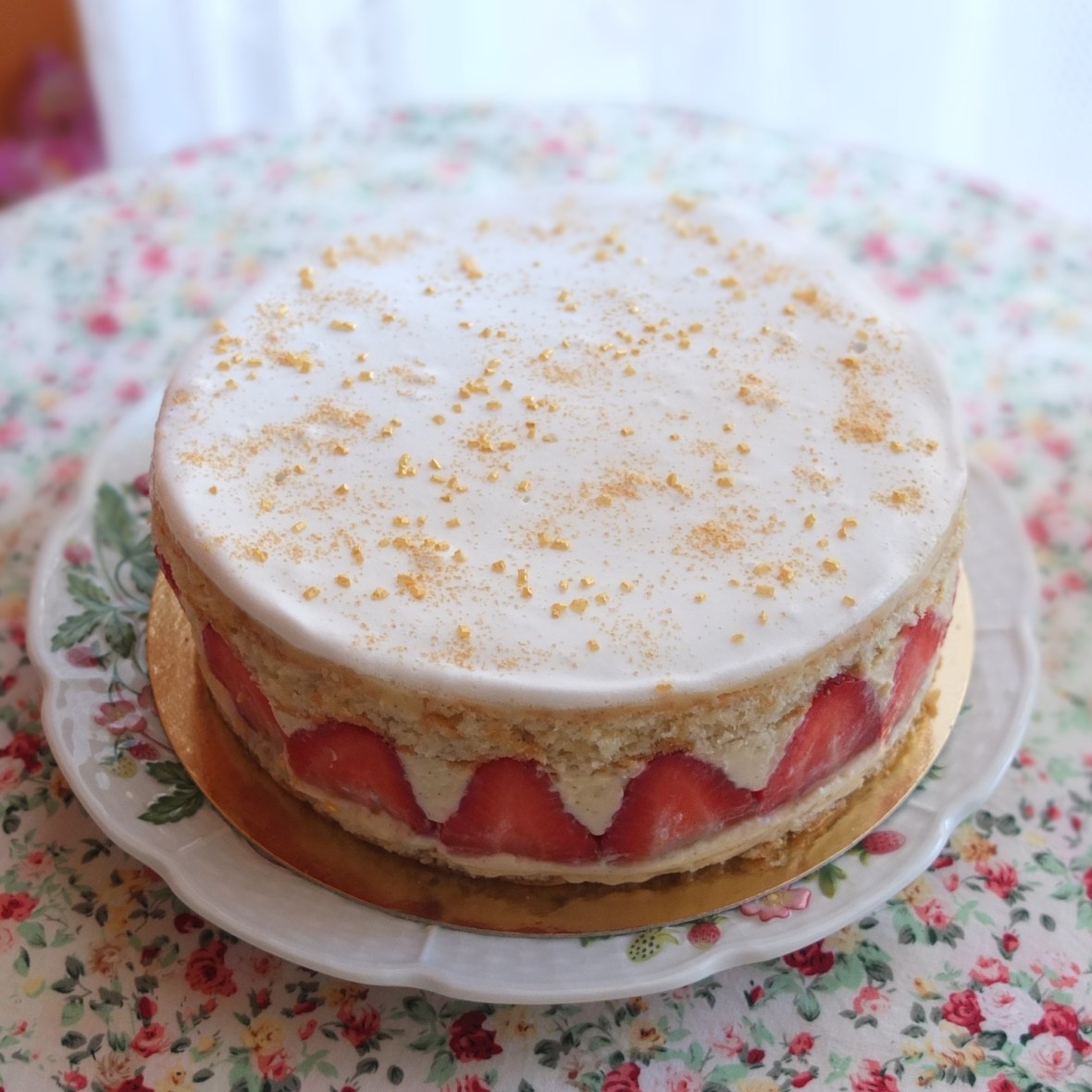 Healthier Fraisier (strawberry cake)