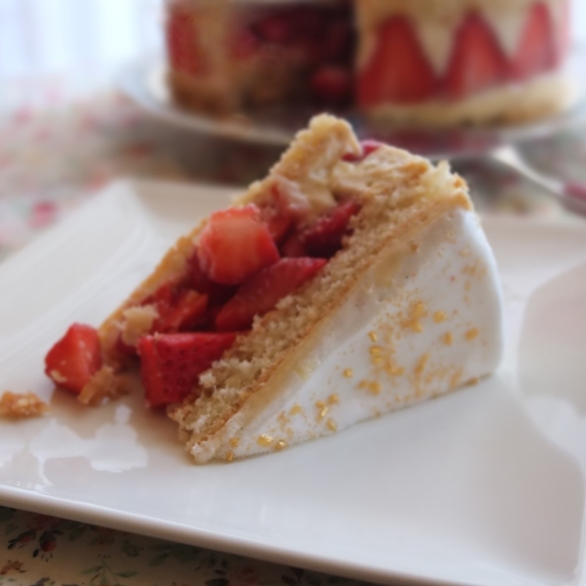 Healthier Fraisier (strawberry cake)