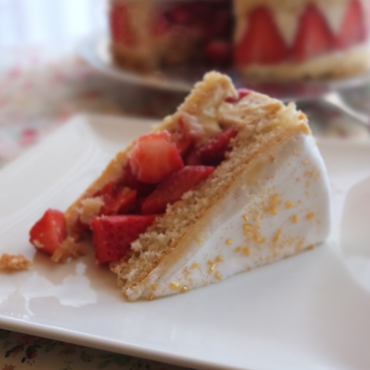 Healthier Fraisier (strawberry cake)