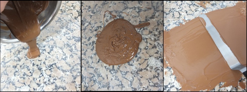 Making chocolate shapes with tempered chocolate 1