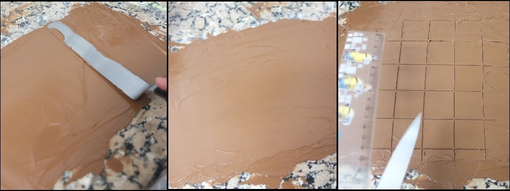 Making chocolate shapes with tempered chocolate 2