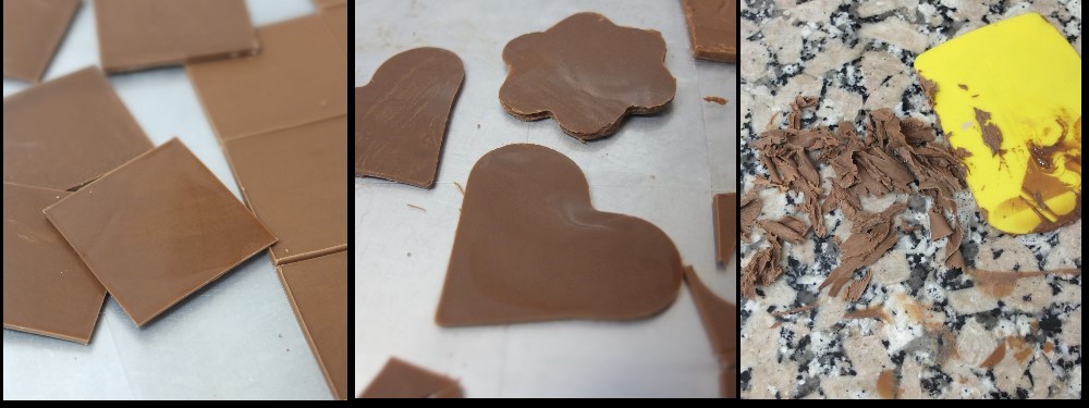 Making chocolate shapes with tempered chocolate 4