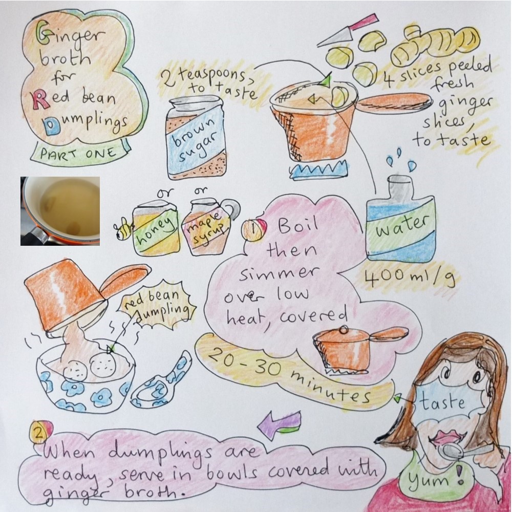 Ginger broth - red bean dumplings part 1