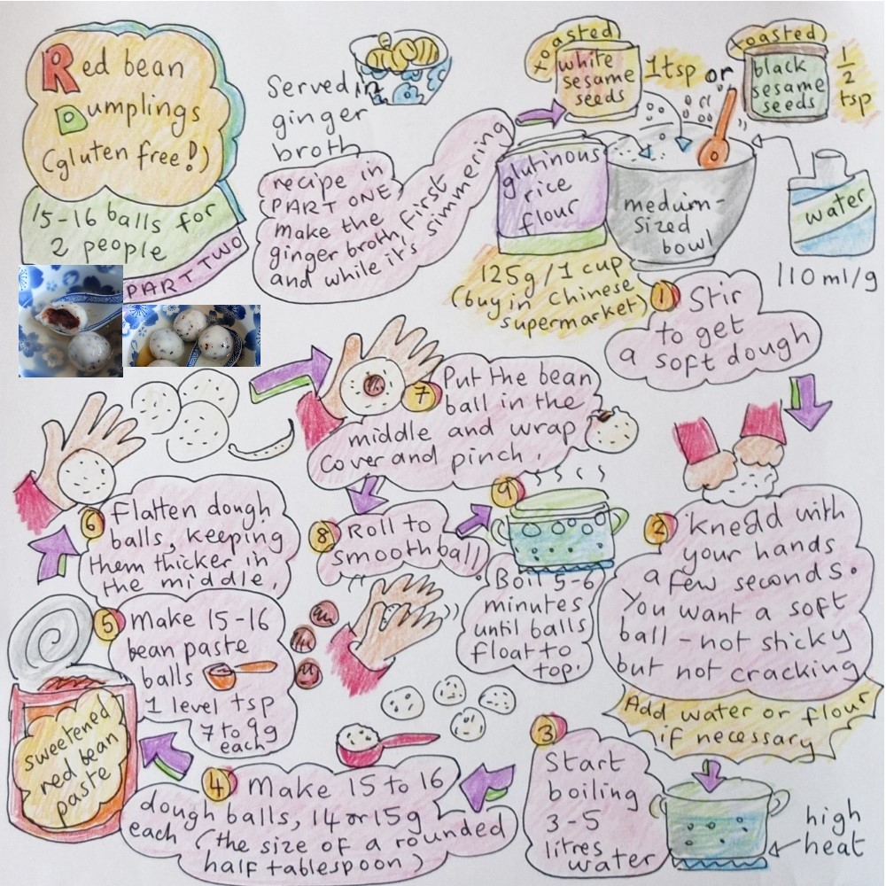 Red bean dumplings part 2 illustrated recipe