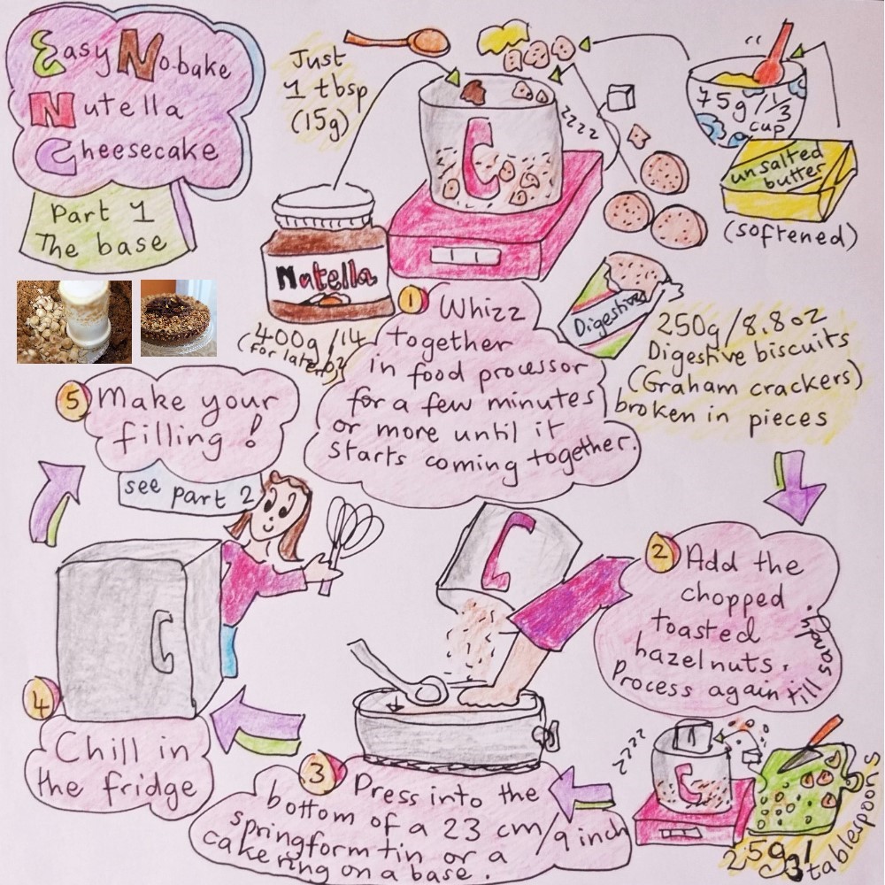Nutella cheesecake illustrated recipe part 1