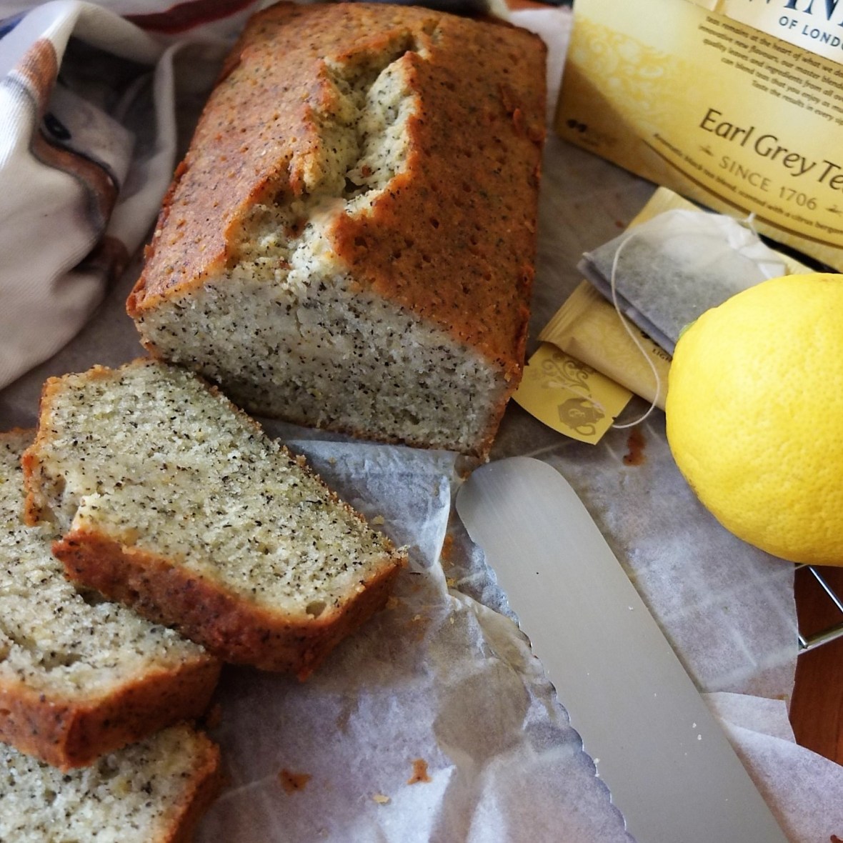 Earl grey tea and lemon loaf cake