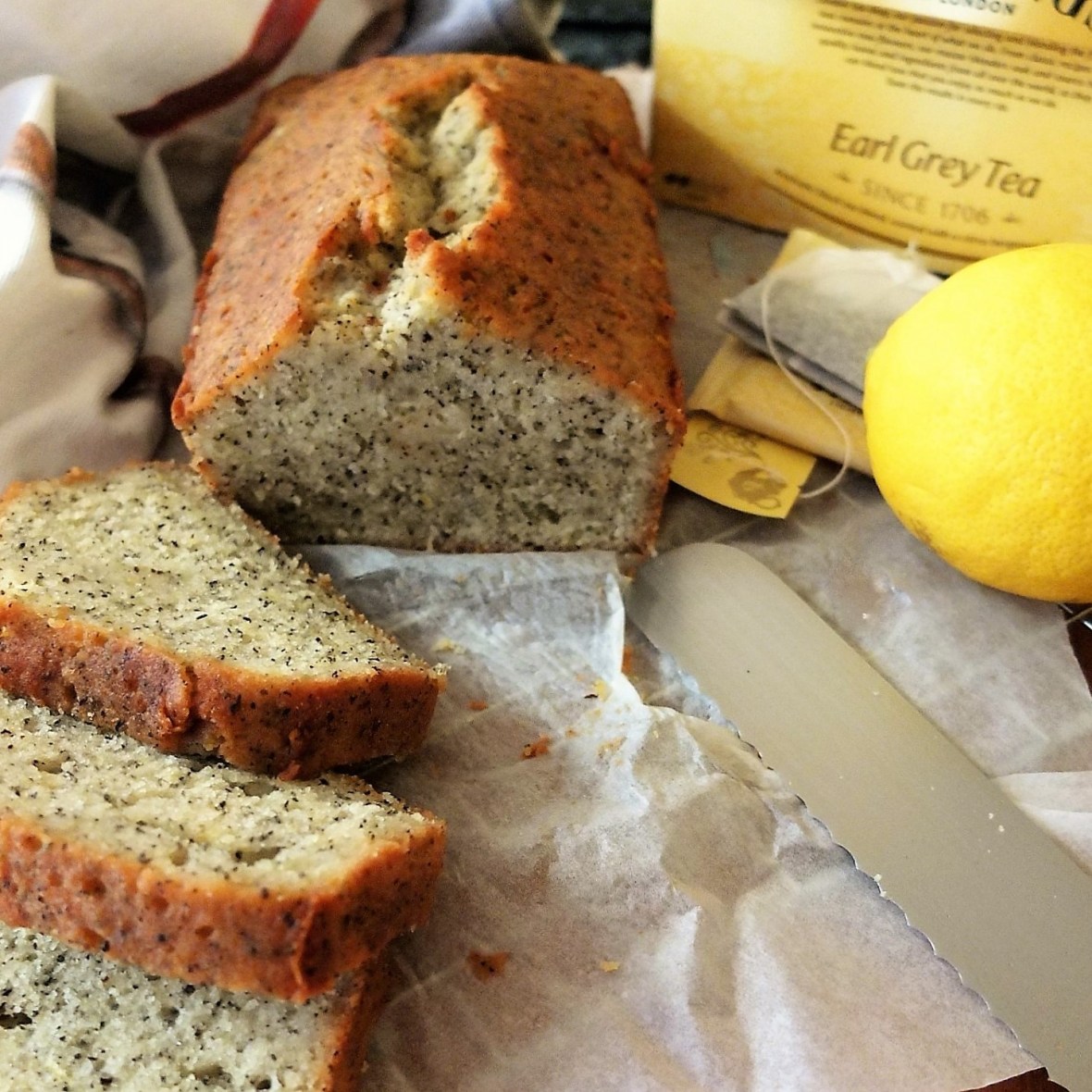 Earl grey tea and lemon loaf cake