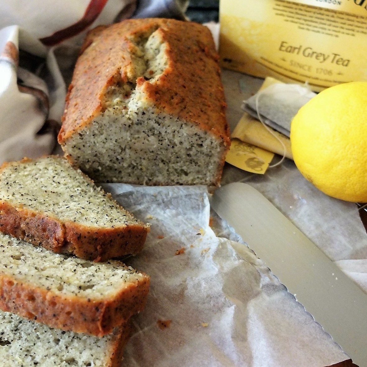 Earl grey tea and lemon loaf cake