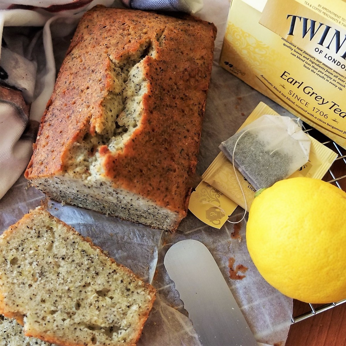 Earl grey tea and lemon loaf cake