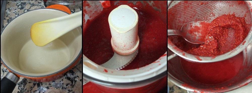 Making raspberry sorbet