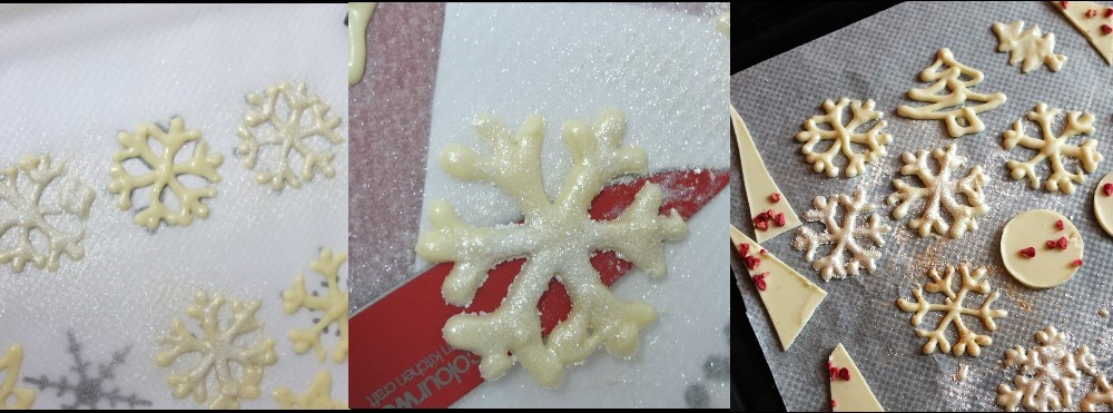 How to make sparkly chocolate snowflakes! And other shapes. Easier than ...