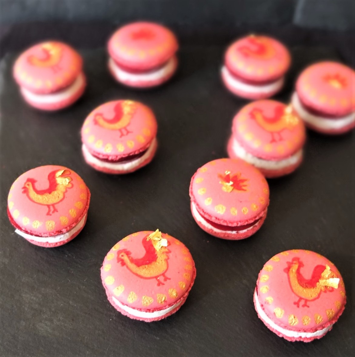 raspberry and black pepper cheesecake macarons