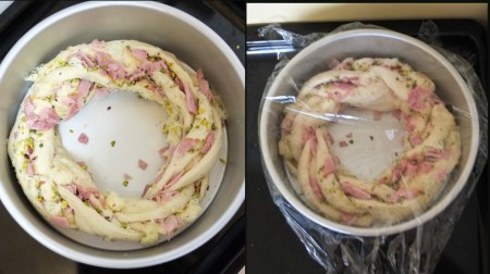 Pain de mie wreath -dough in tin