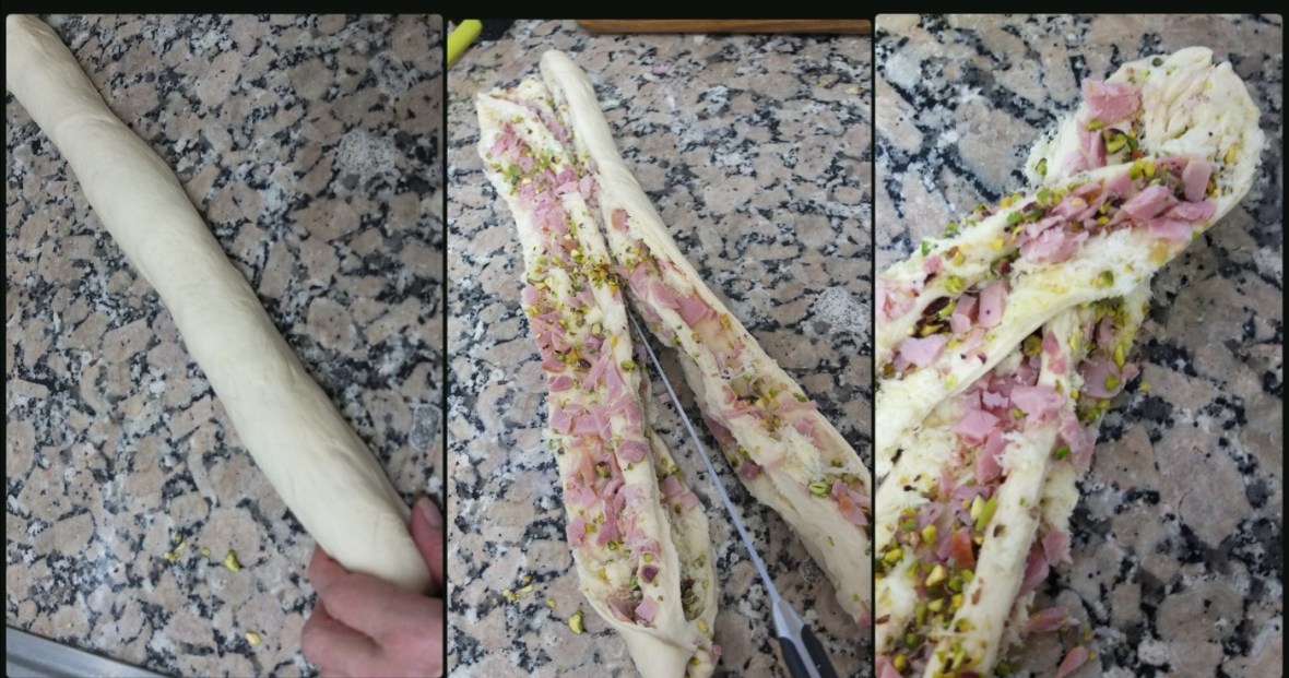 Pain de mie wreath - shaping 5