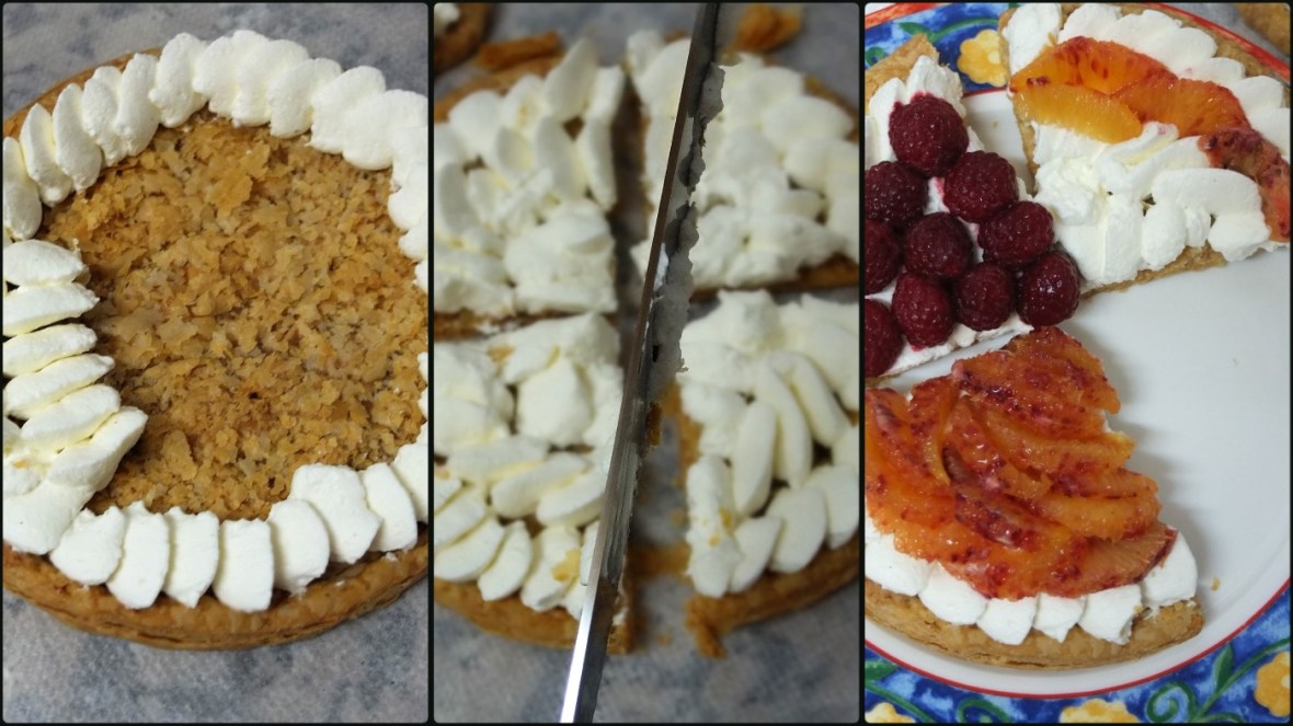 Fresh fruit and cream puff pastry tart