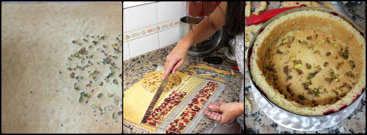 Assembling 1 ultra raspberry cloud mousse cake