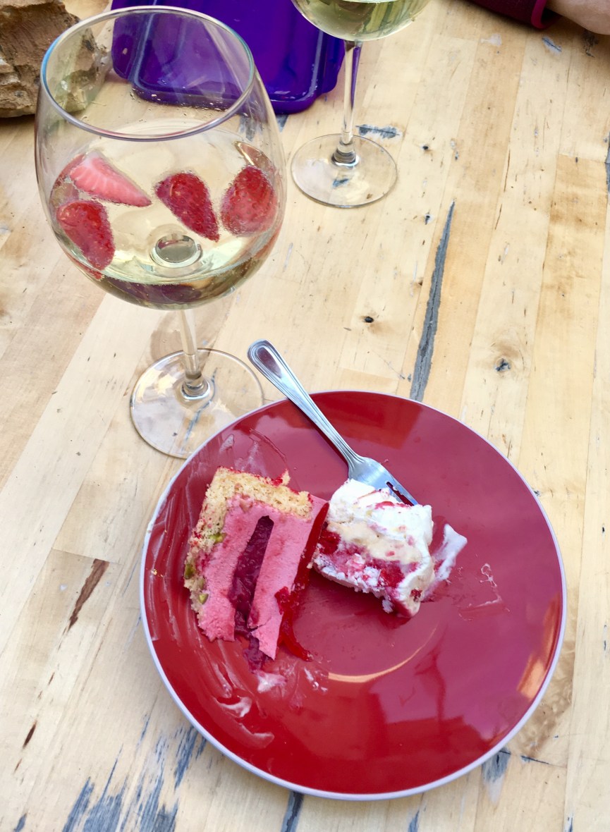 cake and cava with nine