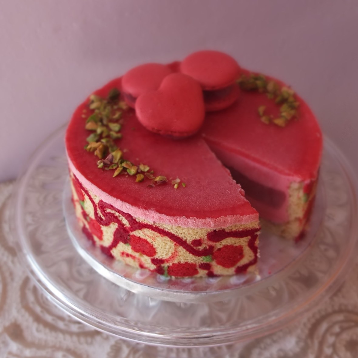 Ultra raspberry cloud mousse cake