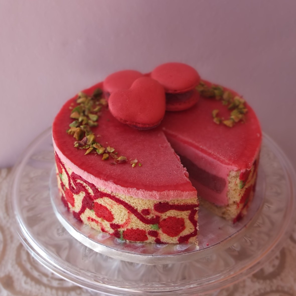 Ultra raspberry cloud mousse cake