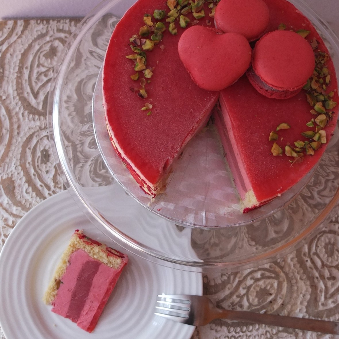 Ultra raspberry cloud mousse cake