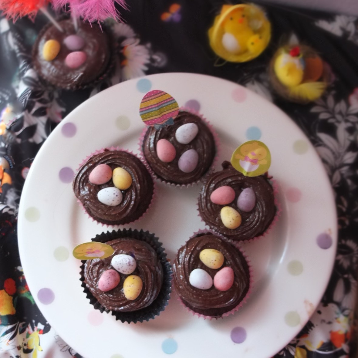 Vegan chocolate easter cupcakes
