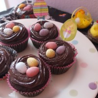 Vegan chocolate easter cupcakes