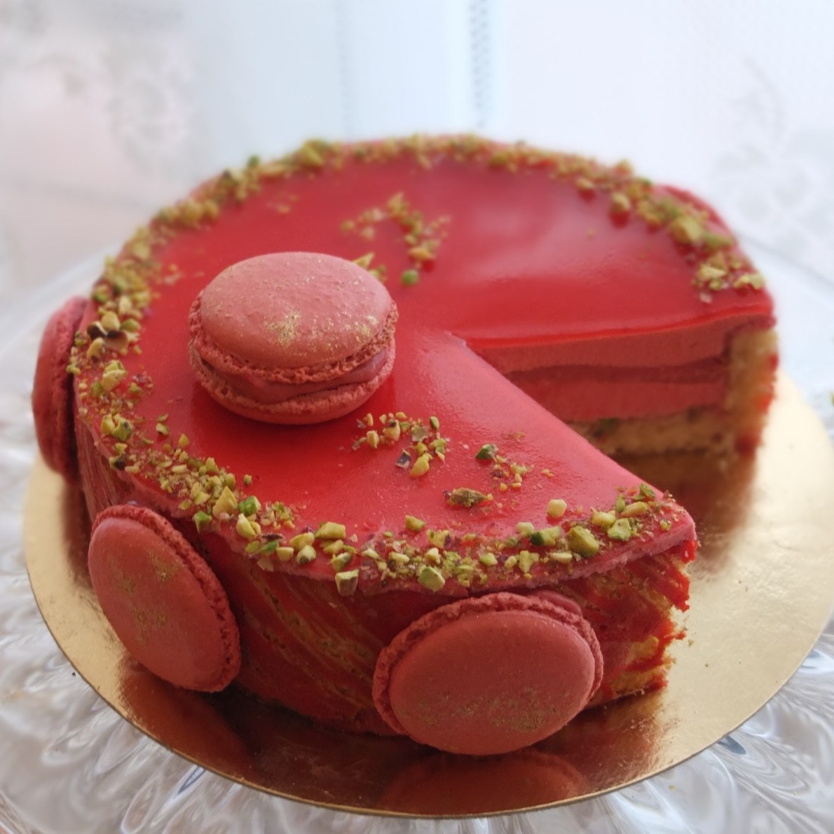 Ultra raspberry cloud mousse cake