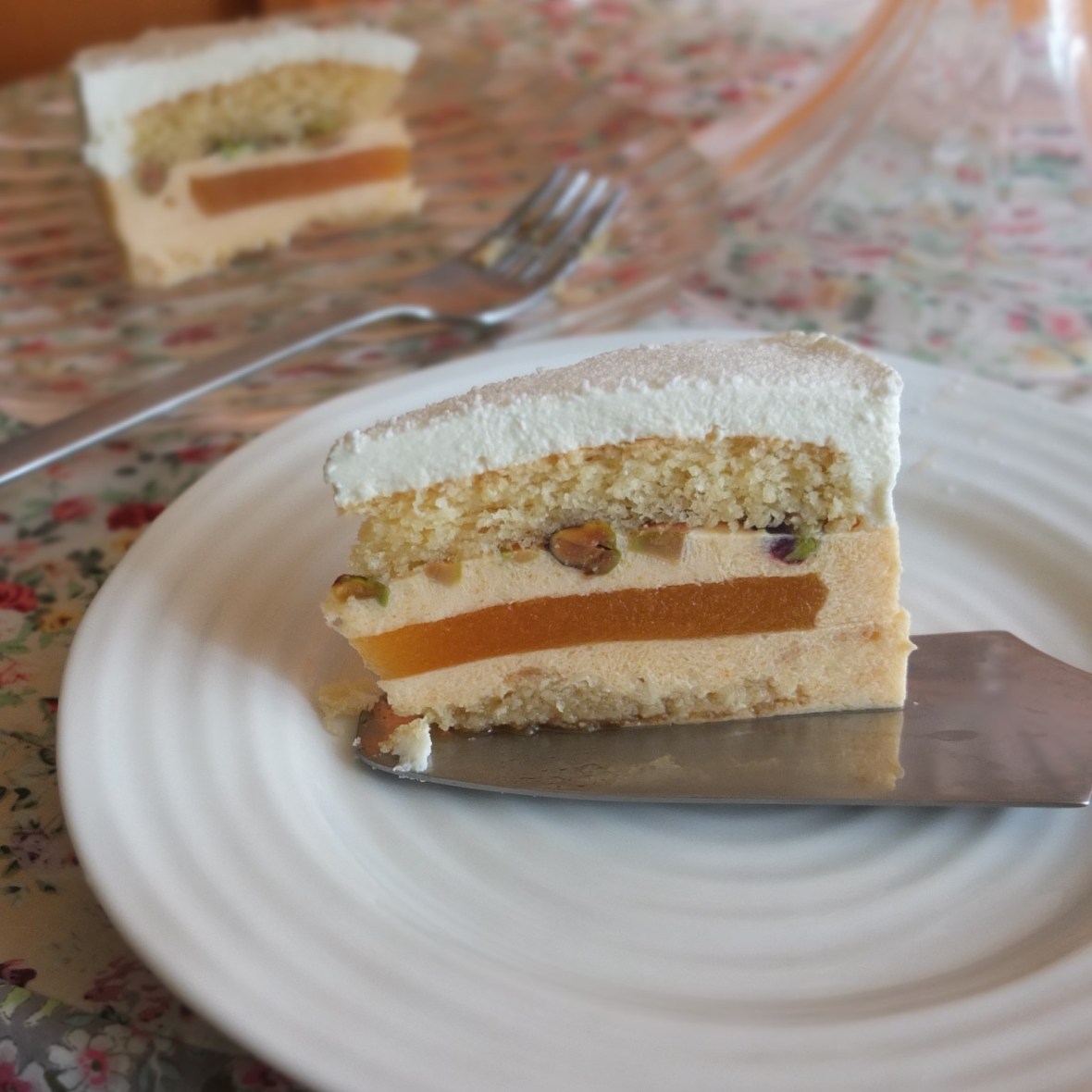 Healthier apricot sunshine mousse cake