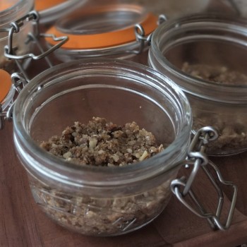 Crumble base - mangoffee, cheroffee and banoffee pie in a jar