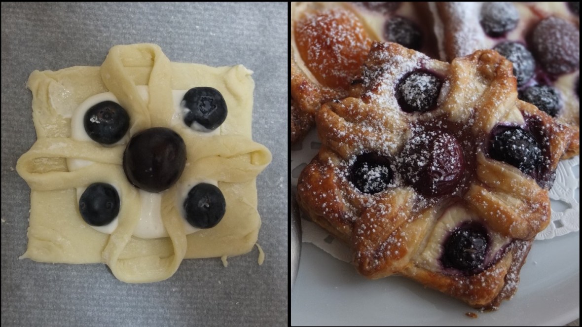 Flower fruit puff pastries