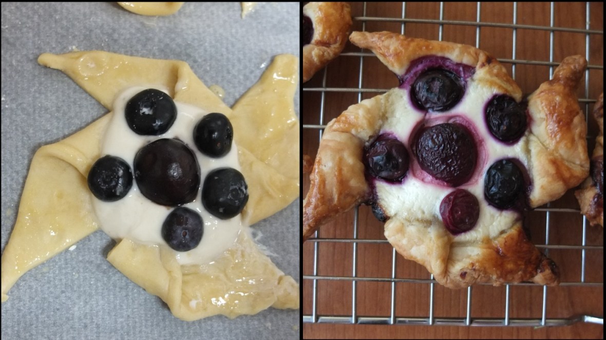 Pinwheel fruit puff pastries