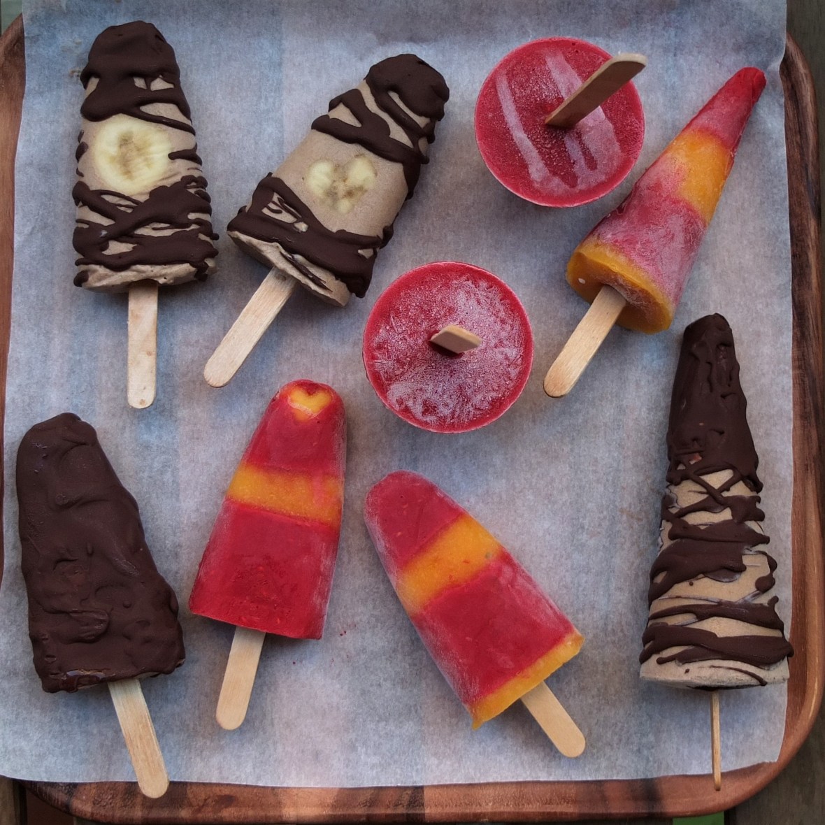 mocha ice lollies or chilli mango and raspberry yoghurt