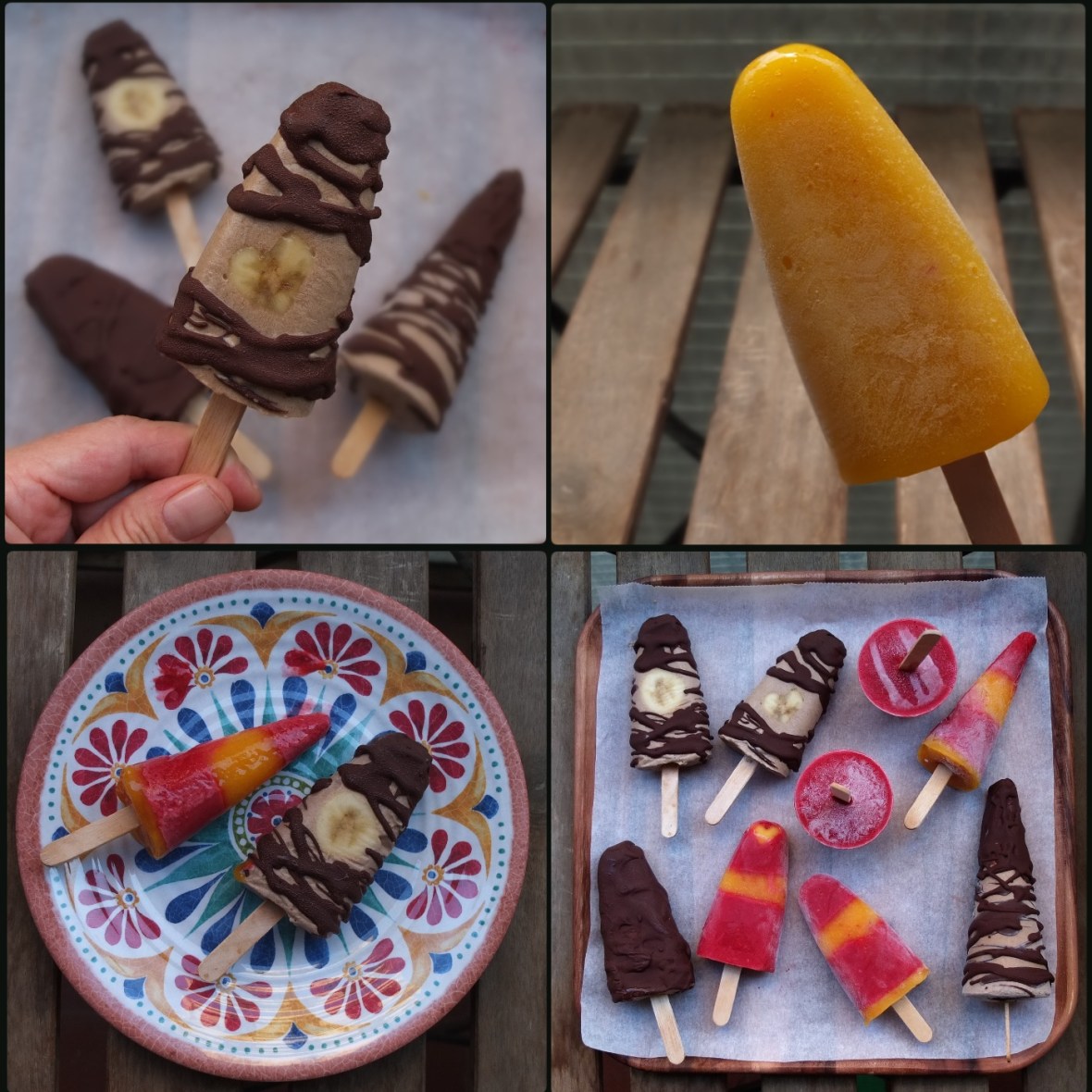 mocha ice lollies or chilli mango and raspberry yoghurt