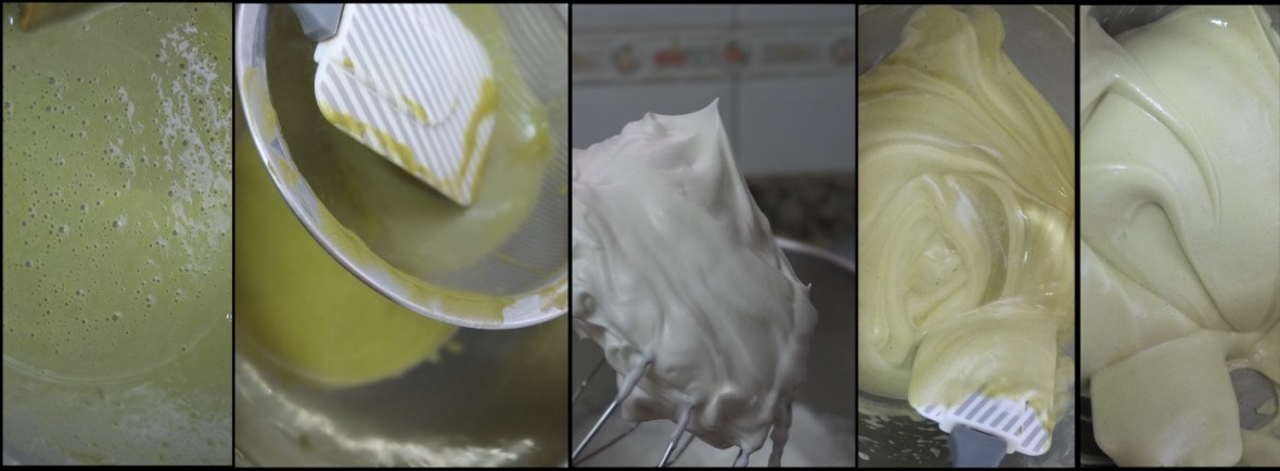 Matcha swiss roll soufflé sponge - making 2