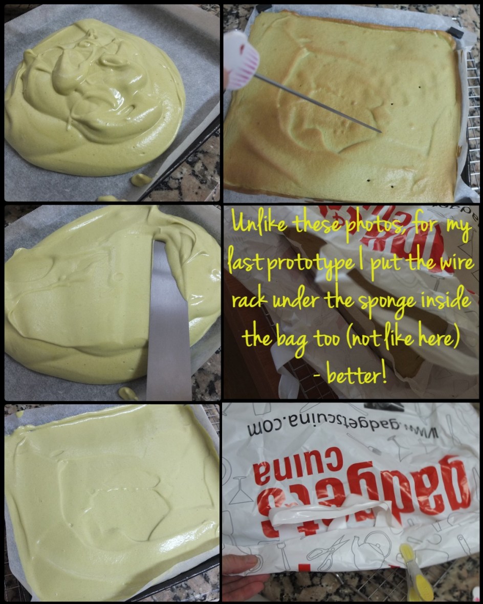 Matcha swiss roll soufflé sponge - making 3