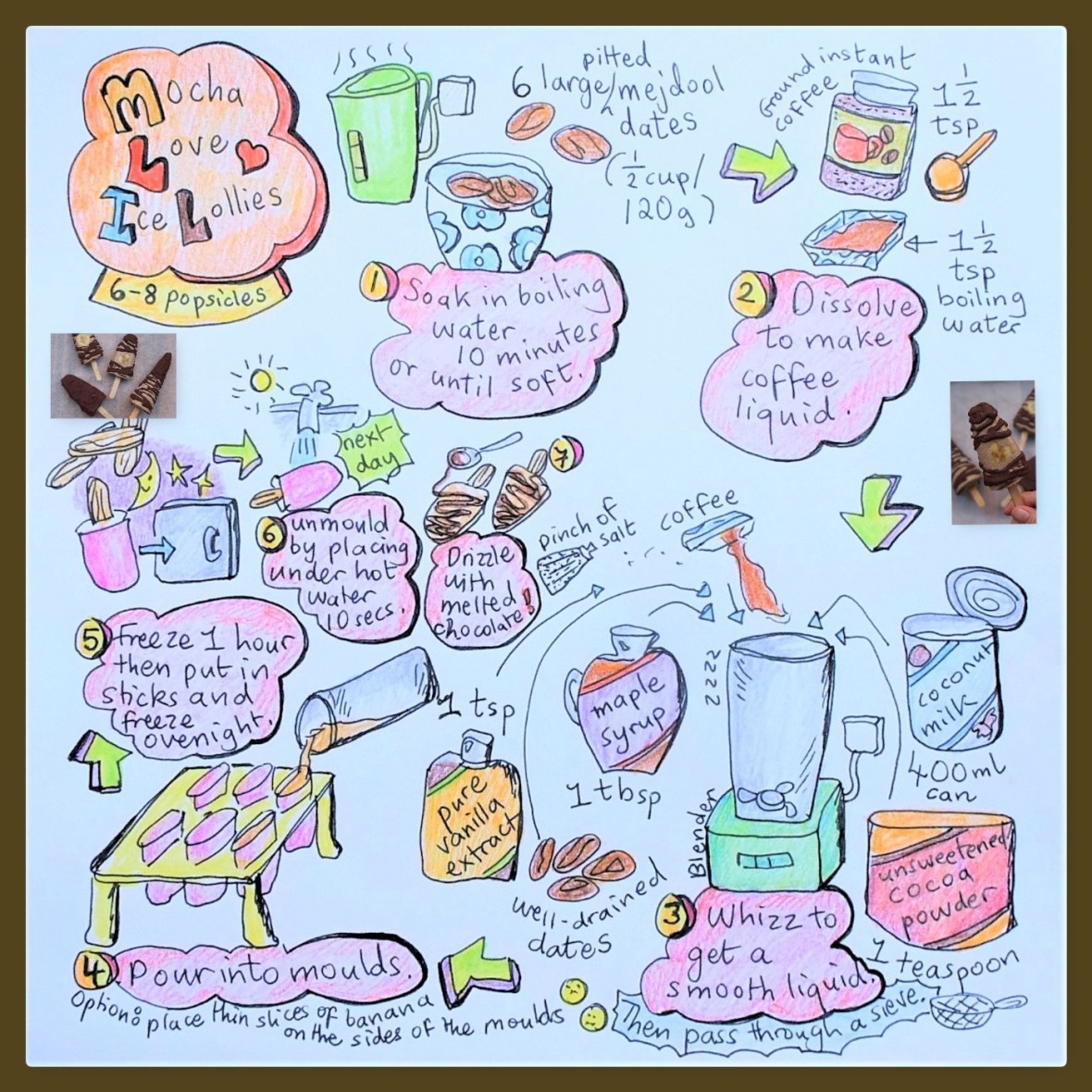 Mocha love ice lollies illustrated recipe