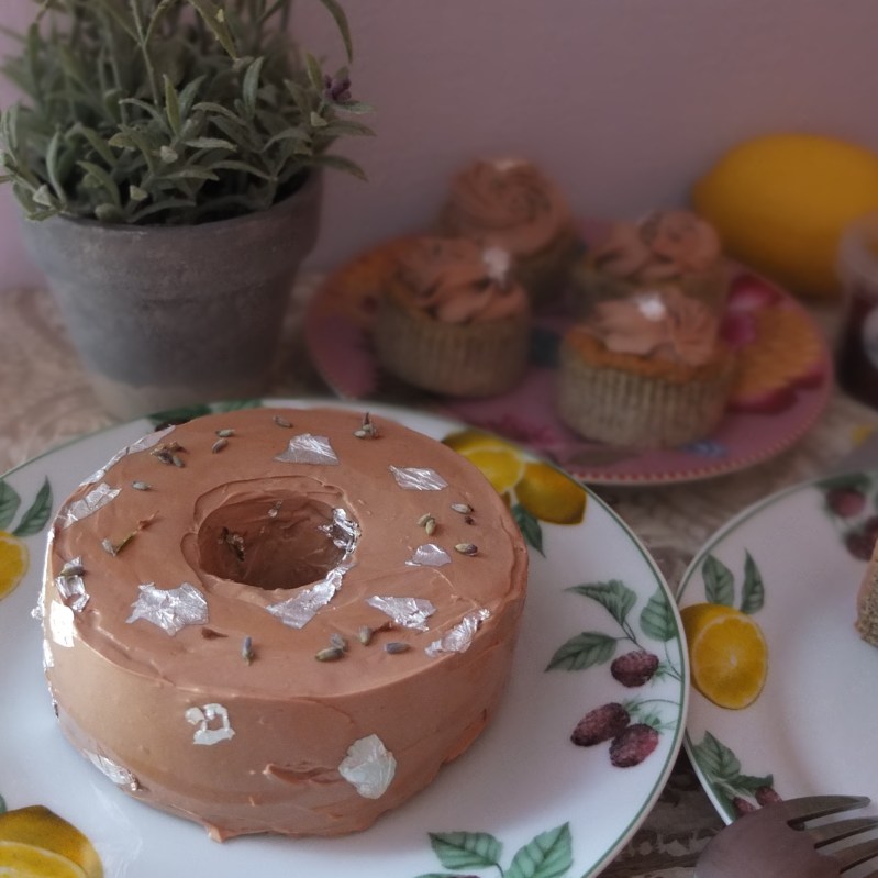 Earl Grey tea, lemon and lavender mini chiffon cakes and cupcakes, glutenfree and low sugar