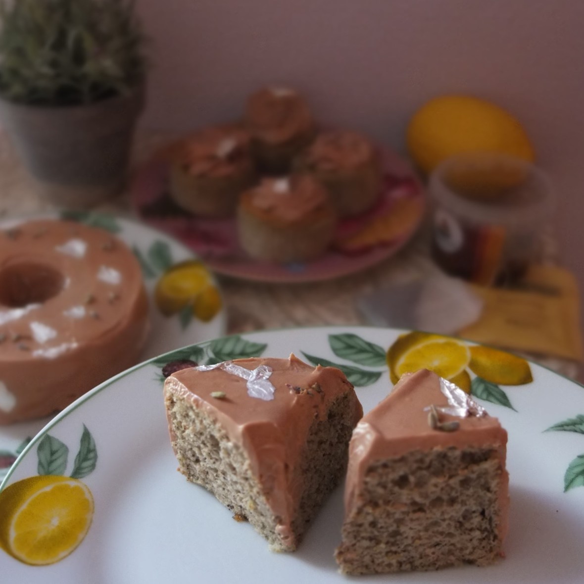 Earl Grey tea, lemon and lavender mini chiffon cakes and cupcakes, glutenfree and low sugar