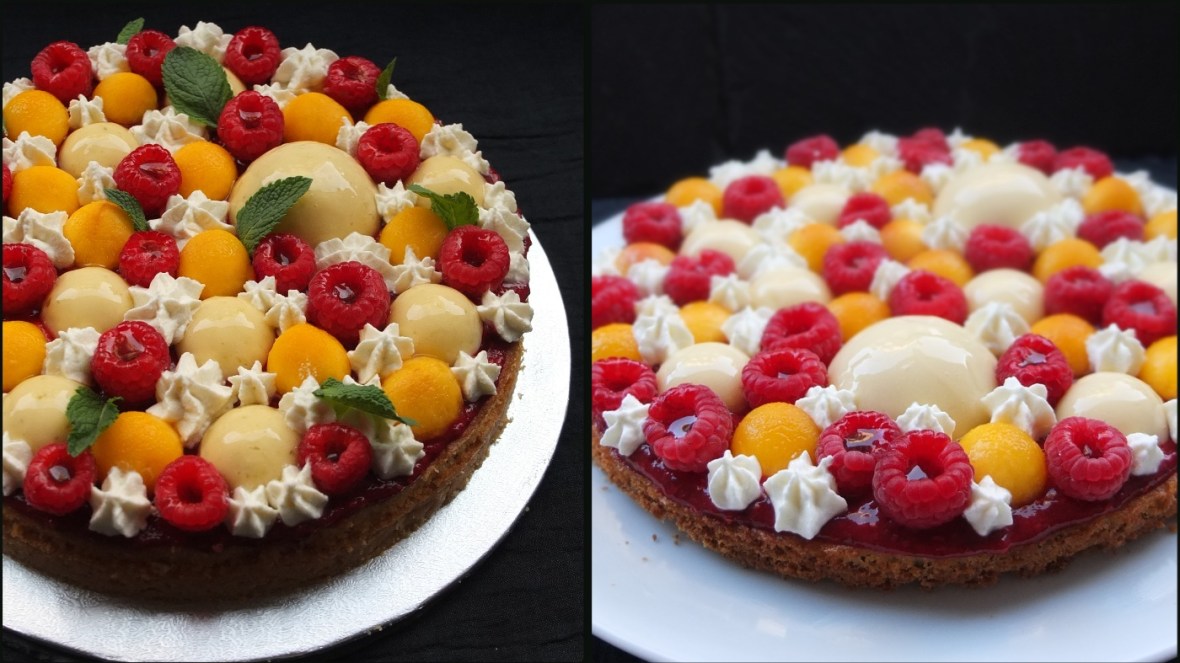 Raspberry, lemon and peach tarte Fantastik