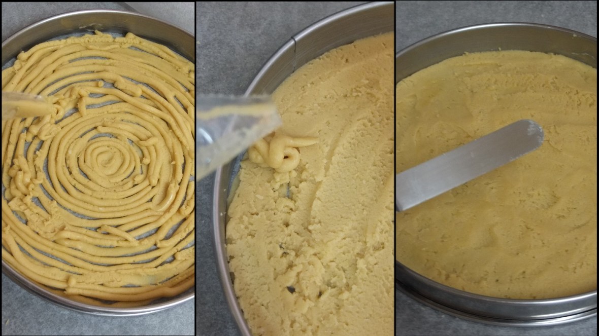 Sablé shortbread base, piped